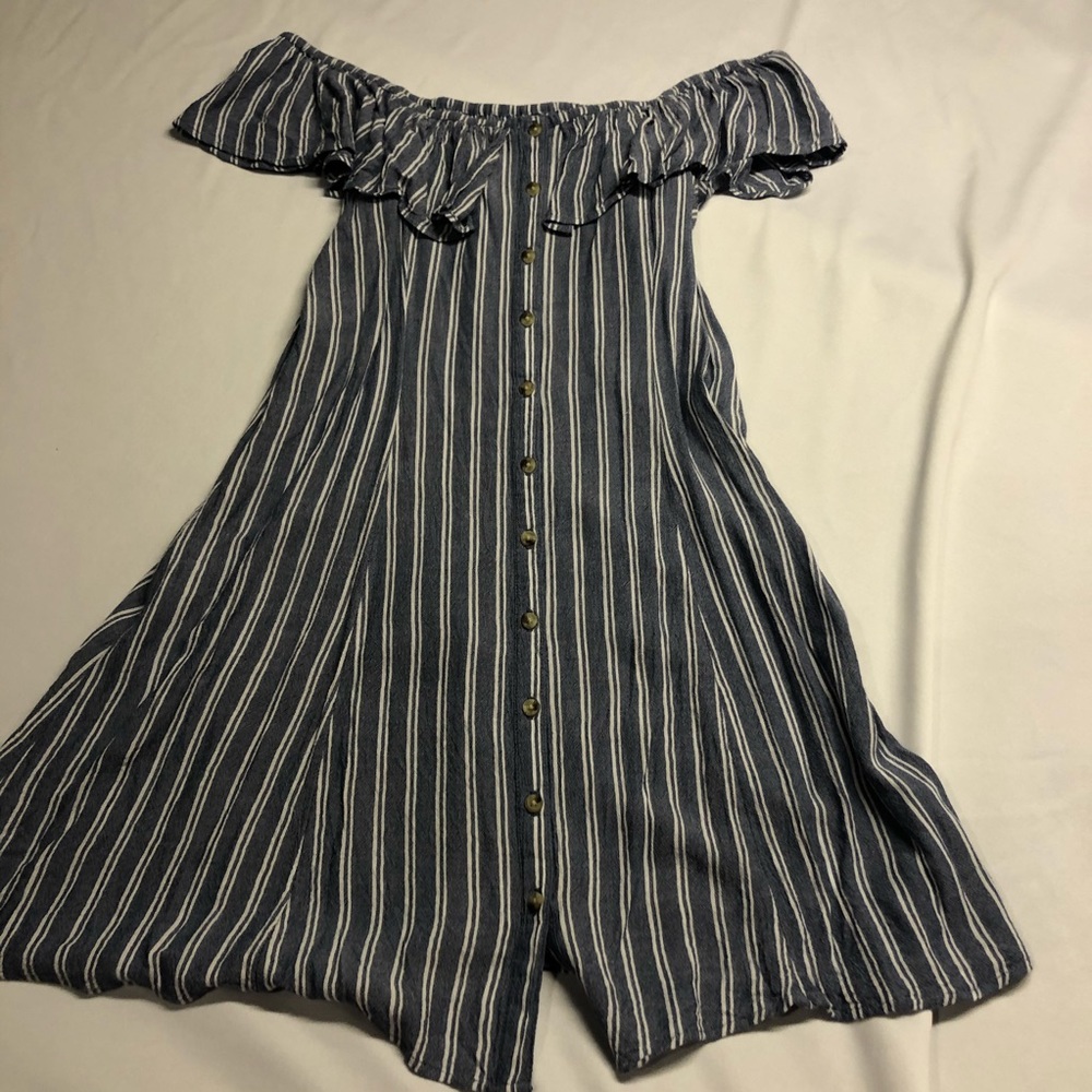 Off The Shoulder, Button Down Dress - image 1